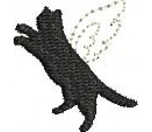 Stickdatei - Katze Engel Flügel Silhouette